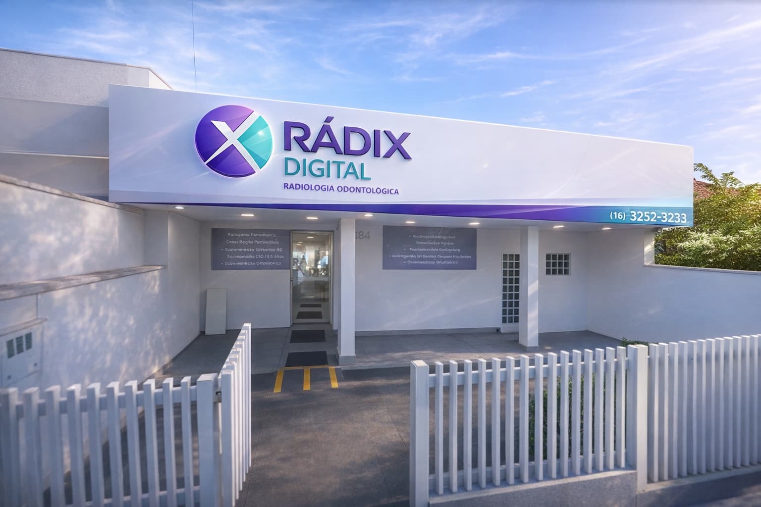 Fachada da cl&iacute;nica Radix Radiologia Odontol&oacute;gica em Taquaritinga SP